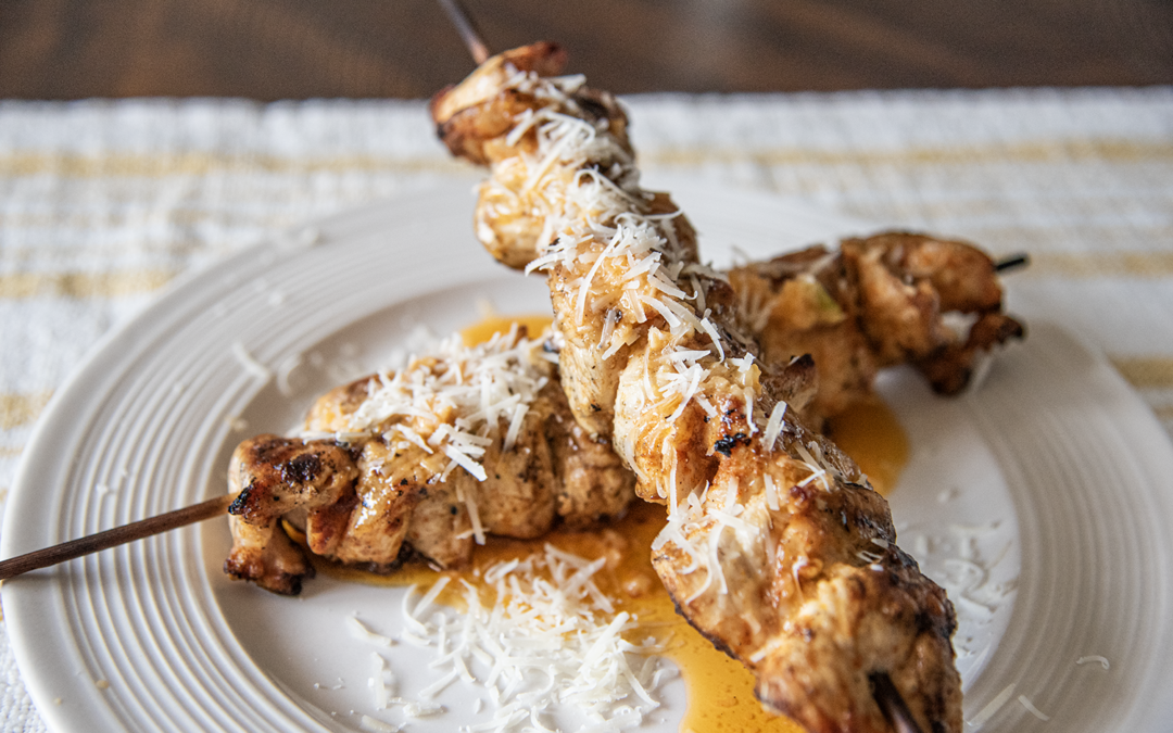 Garlic Parmesan Chicken Skewers