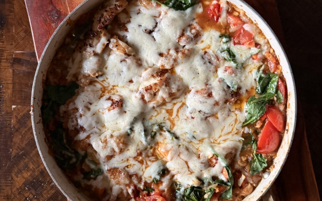 One Pan Tomato Spinach Chicken